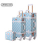 3PCS/SET Spinner Luggage Set Vintage Print suitcase PU Leather Water-resistant Upright Travel Trolley Rolling wheel box