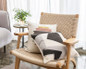 Embroidery Geometric Cotton Square  Pillow Cover