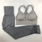 Seamless Yoga Set Padded Push-up Strappy Sports Bra