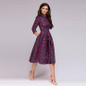 Women Elegent A-line Dress 2020 Vintage printing party vestidos Three Quarter Sleeve women Autumn Dress