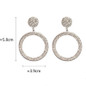 Fashion Shining Circle Drop Earrings Precision Inlay Gold Silver Color Rhinestone Earrings for Women Wedding Party Jewelry