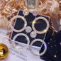 Fashion Shining Circle Drop Earrings Precision Inlay Gold Silver Color Rhinestone Earrings for Women Wedding Party Jewelry