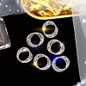 Fashion Korean Style Small Circle Stud Earrings Luxury Gold Silver Color Rhinestone Earring Women Weddings Party Jewelry
