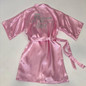 Sample Sale - Kids Satin Pink Robes "Flower Girl" In Silver Glitter, Size: 8Y