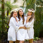 Sample Sale - Satin White Robes "Bridesmaid" in Pink Glitter, Size: S-M