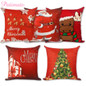 Merry Christmas Santa Claus Deer Cushion Covers