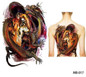 Big Large Full Back Chest Tattoo Stickers Fish Wolf Tiger Dragon Waterproof Temporary Tattoos