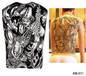 Big Large Full Back Chest Tattoo Stickers Fish Wolf Tiger Dragon Waterproof Temporary Tattoos