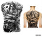Big Large Full Back Chest Tattoo Stickers Fish Wolf Tiger Dragon Waterproof Temporary Tattoos