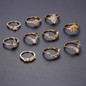 10Pcs Set Bohemian Retro Crystal Flower Stars Water Drop Ring Set For Women Knuckle Ring
