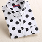 Dioufond  Fashion Polka Dot  Blouse Long Sleeve Shirt Women Blouses Cotton Women Shirts Red Blue Dot Top Blusas Women Tops