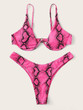 Snakeskin Underwire Top With High Cut Bikini Set