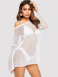 Drop Shoulder Slit Hem Loose Knit Cover Up