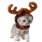 Funny Cat Costumes Reindeer Hat Pet Apparel Halloween Clothes