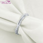 Genuine 925 Sterling Silver Twist Rope Wedding Ring