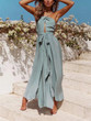 Sexy Hanging Neck Wrapped Chest Holiday Beach Dress