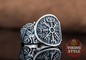 Vegvísir Ring - Wolf, 925 Silver