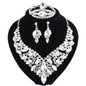 Crystal and Rhinestone Necklace, Bracelet, Earrings & Ring Wedding Statement Jewelry Set