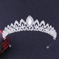 Silver-Plated Crystal and Rhinestone Tiara, Necklace & Earrings Wedding Jewelry Set