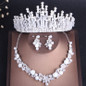 Crystal, Pearl and Rhinestone Tiara, Necklace & Earrings Wedding Prom Jewelry Set