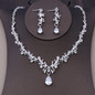 Crystal Heart and Rhinestone Tiara, Necklace & Earrings Wedding Jewelry Set