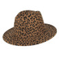 Wide Brim Leopard Wool Felt Fedora Hat