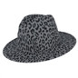 Wide Brim Leopard Wool Felt Fedora Hat