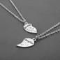 Silver Mother and Daughter Heart Pair Necklace