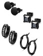 4 Pairs Stainless Steel Hoop Earrings for Men Women Stud Earrings CZ Huggie Piercing 18G