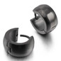Men's Stainless Steel Stud Hoop huggie Earrings Black