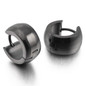 Men's Stainless Steel Stud Hoop huggie Earrings Black