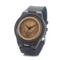 Wooden Bamboo Watch with Deer and Analog Dial Leather Band