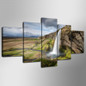Wall Art Canvas Painting 5 Panel Waterfall Landscape Poster Wall Pictures For Living Room Home Decor Modular Pictures PENGDA