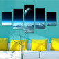 Unframed 5 Panel  Blue Starry Sky Modern Wall Art Picture Printed Painting On Canvas For Home Decoration Wall Painting