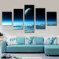 Unframed 5 Panel  Blue Starry Sky Modern Wall Art Picture Printed Painting On Canvas For Home Decoration Wall Painting