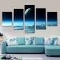 Unframed 5 Panel  Blue Starry Sky Modern Wall Art Picture Printed Painting On Canvas For Home Decoration Wall Painting