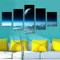Unframed 5 Panel  Blue Starry Sky Modern Wall Art Picture Printed Painting On Canvas For Home Decoration Wall Painting