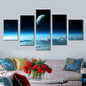 Unframed 5 Panel  Blue Starry Sky Modern Wall Art Picture Printed Painting On Canvas For Home Decoration Wall Painting
