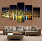 5 Piece canvas art city night painting canvas  modern wall art  wall pictures for living room home decoration