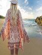 Beach Chiffon Kimono Shawl Print Cardigan