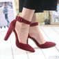 Women Pumps Party Wedding Square High Heel Pointed Toe Womens Shoes