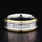 Men Rings, 8mm Width Tungsten Carbide Engagement Rings With CZ Stones, Free Shipping, Customized