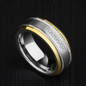 Men Rings, 8mm Width Tungsten Carbide Engagement Rings With CZ Stones, Free Shipping, Customized