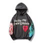 Men Harajuku Fleece Hoodie Hip Hop Hooded Graffiti Letter Print Plus Sweatshirt