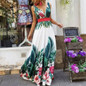 Lady Summer Holiday Floral Beach Boho Maxi V Neck Print Dress Evening Party Sundress