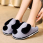 YMECHIC 2019 Fashion Cute Cartoon Dog Furry Slippers Indoor House Flat Womens Plush Mules Shoes White Gray Warm Ladies Slides