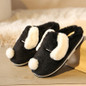YMECHIC 2019 Fashion Cute Cartoon Dog Furry Slippers Indoor House Flat Womens Plush Mules Shoes White Gray Warm Ladies Slides