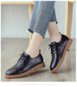 STQ 2020 Autumn Women Loafers Comfort Genuine Leather Flats Shoes Lace Up Woman Moccasins Oxfords Work Shoes Free Shipping 838