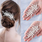 Flower Hair Comb Wedding Hair Accessories Silver Rhinestone Flower Headband Bridal Tiara Headband Hair Pins Wedding Hair Jewelry