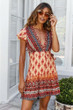 Women Summer Boho Floral Short Sleeve Mini Dress Casual Party Beach Sundress V neck Print Holiday Dresses